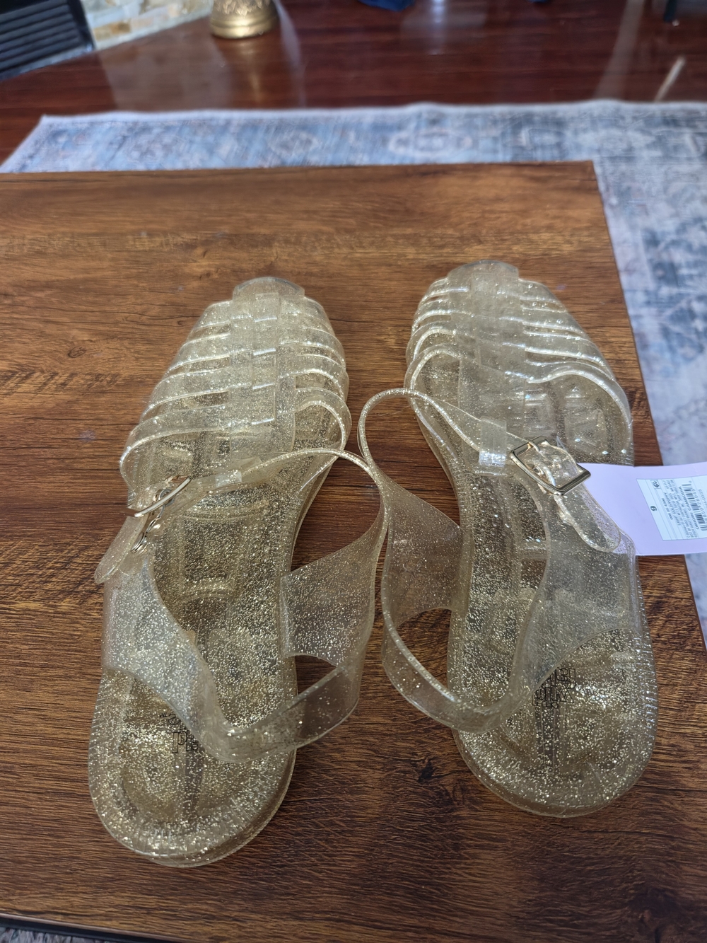 Glitter Jelly Sandals - Gold - Picture 3 of 6